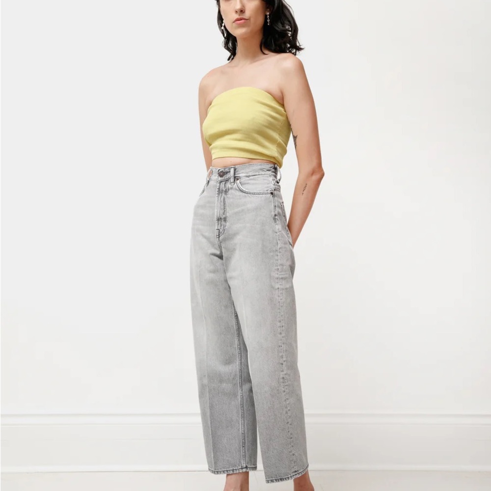 Acne Studios Women's Light Gray High-Waisted Jeans